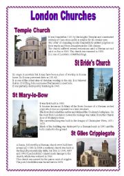 English Worksheet: London Churches (18.01.09)