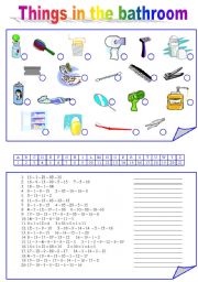 English Worksheet: Things in the BATHROOM