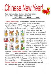 English Worksheet: Chinese New Year!