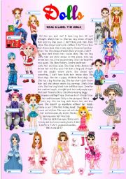 English Worksheet: Dolls - describing people