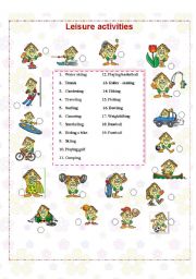 English Worksheet: Leisure activities