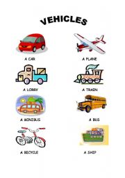 English Worksheet: VEHICLES