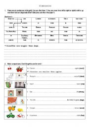 English Worksheet: Comparisons