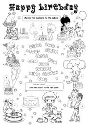 English Worksheet: Happy birthday 1 - level 1