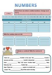 English Worksheet: CARDINAL OR ORDINAL NUMBERS?