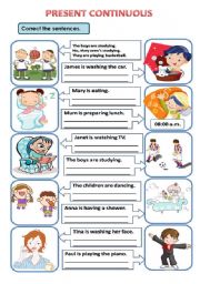 English Worksheet: PRESENT CONTINUOUS