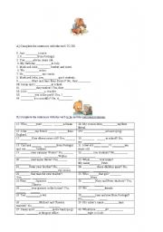 English Worksheet: verb to be 