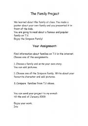 English Worksheet: family project