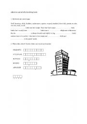 English worksheet: Adjectives and adverbs describing hotels