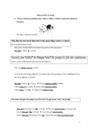 English worksheet: RELATUIVE CLAUSE