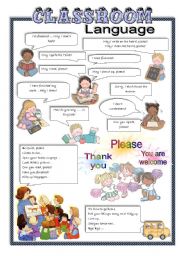 English Worksheet: Classroom Language