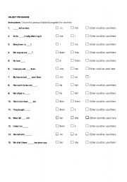 English Worksheet: Object Pronouns