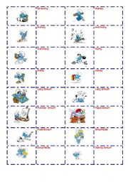 English Worksheet: The Smurfs - Present Continuos ( 2 of 2 pages)