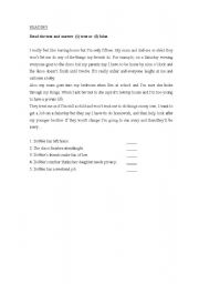 English worksheet: Reading Skills