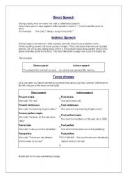 English Worksheet: REPORTED SPEECH 3