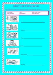 English worksheet: PRESENT CONTINUOUS