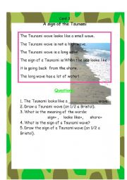 English worksheet: card 3 Tsunami unit