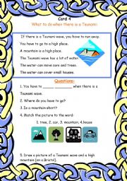 English worksheet: card 4 of the Tsunami