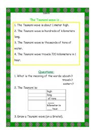 English Worksheet: card 5 TSUNAMI unit