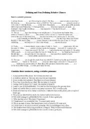 English Worksheet: Relative Clauses