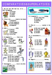 English Worksheet: COMPARATIVES AND SUPERLATIVES TEST