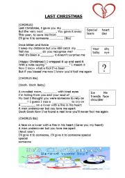 English worksheet: LAST CHRISTMAS -  SONG