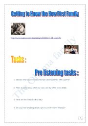 USA Project: Meeting the new First Family  (10 pages) (Different tasks & skills)