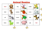 English Worksheet: Animal domino