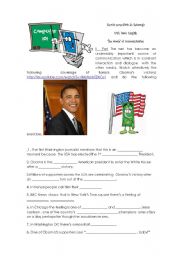 English Worksheet: Obama wins the wrold reacts