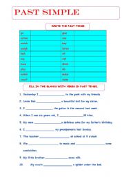 English Worksheet: SIMPLE PAST