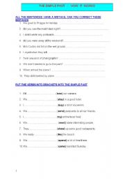 English Worksheet: simple past