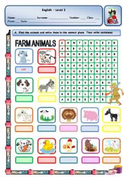 English Worksheet: FARM ANIMALS