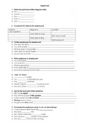 English Worksheet: Test past simple, comparisons and obligation