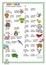 English Worksheet: ANIMALS