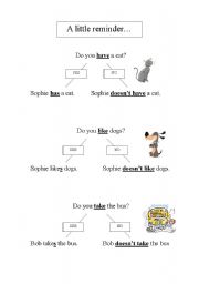 English worksheet: does and doesn t