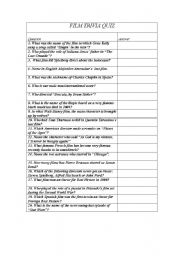 English Worksheet: Film Quiz