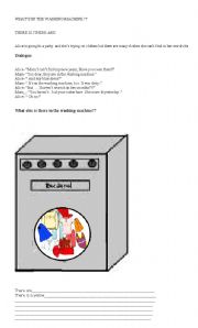 English worksheet: whats in the washing machine?