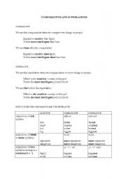 English worksheet: Comparatives and superlatives