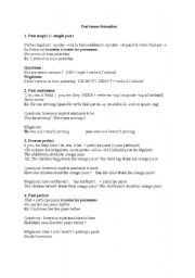English worksheet: Past and perfect tenses for French speakers.
