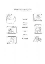 English worksheet: Daily routines