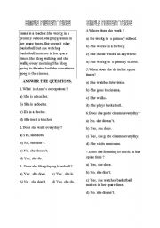 English Worksheet: A USEFUL TEST ABOUT SIMPLE PRESENT TENSE