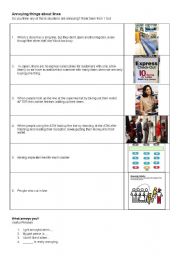 English Worksheet: Annoying things about waiting in line