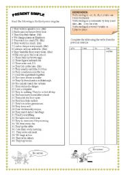 English Worksheet: Present Simple (he she it)