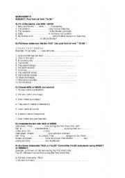 English Worksheet: to be past