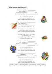 English worksheet: SUBJECTS SONGS