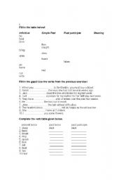 English Worksheet: past tense exercise