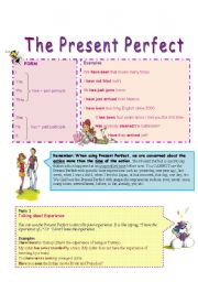 English Worksheet: Present Perfect Grammar Guide (1/2)