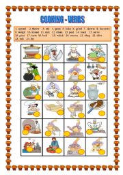 English Worksheet: COOKING VERBS -Matching 