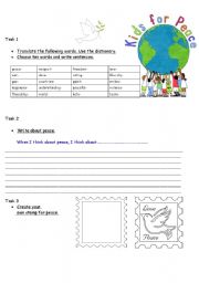 Kids for peace 1/ Create your own PEACE STAMP