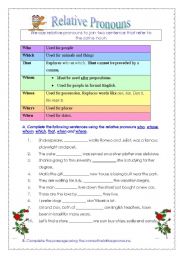 English Worksheet: Relative Pronouns